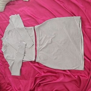 2 piece crop top and skirt set